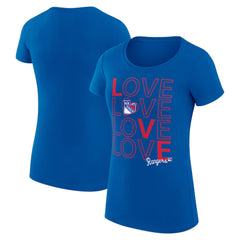 NHL Royal New York Rangers G-III 4Her by Carl Banks Women's Super-Slim Fit Lightweight Hockey Love T-Shirt
