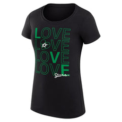 NHL Black Dallas Stars G-III 4Her by Carl Banks Women's Super-Slim Fit Lightweight Hockey Love T-Shirt