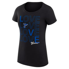 NHL Black St. Louis Blues G-III 4Her by Carl Banks Women's Super-Slim Fit Lightweight Hockey Love T-Shirt