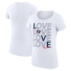 NHL White Columbus Blue Jackets G-III 4Her by Carl Banks Women's Super-Slim Fit Lightweight Hockey Love T-Shirt