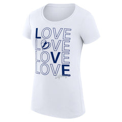 NHL White Tampa Bay Lightning G-III 4Her by Carl Banks Women's Super-Slim Fit Lightweight Hockey Love T-Shirt