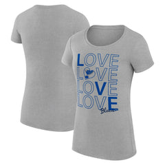 NHL Heather Gray St. Louis Blues G-III 4Her by Carl Banks Women's Super-Slim Fit Lightweight Hockey Love T-Shirt