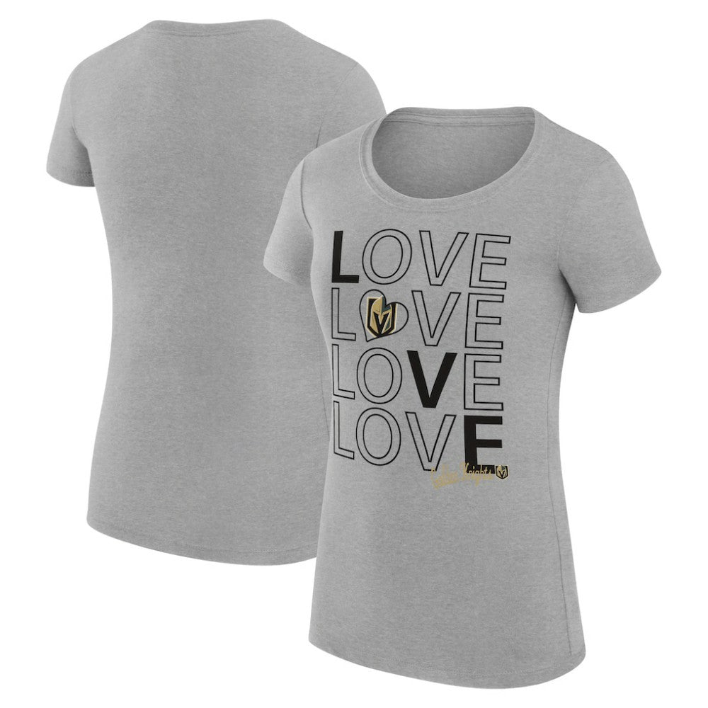 NHL Heather Gray Vegas Golden Knights G-III 4Her by Carl Banks Women's Super-Slim Fit Lightweight Hockey Love T-Shirt