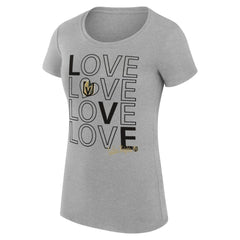 NHL Heather Gray Vegas Golden Knights G-III 4Her by Carl Banks Women's Super-Slim Fit Lightweight Hockey Love T-Shirt