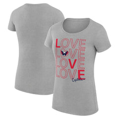 NHL Heather Gray Washington Capitals G-III 4Her by Carl Banks Women's Super-Slim Fit Lightweight Hockey Love T-Shirt