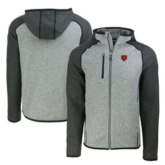 Cutter & Buck Throwback Mainsail Sweater-Knit Full-Zip Hoodie - Chicago Bears