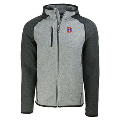 Cutter & Buck Throwback Mainsail Sweater-Knit Full-Zip Hoodie - Denver Broncos