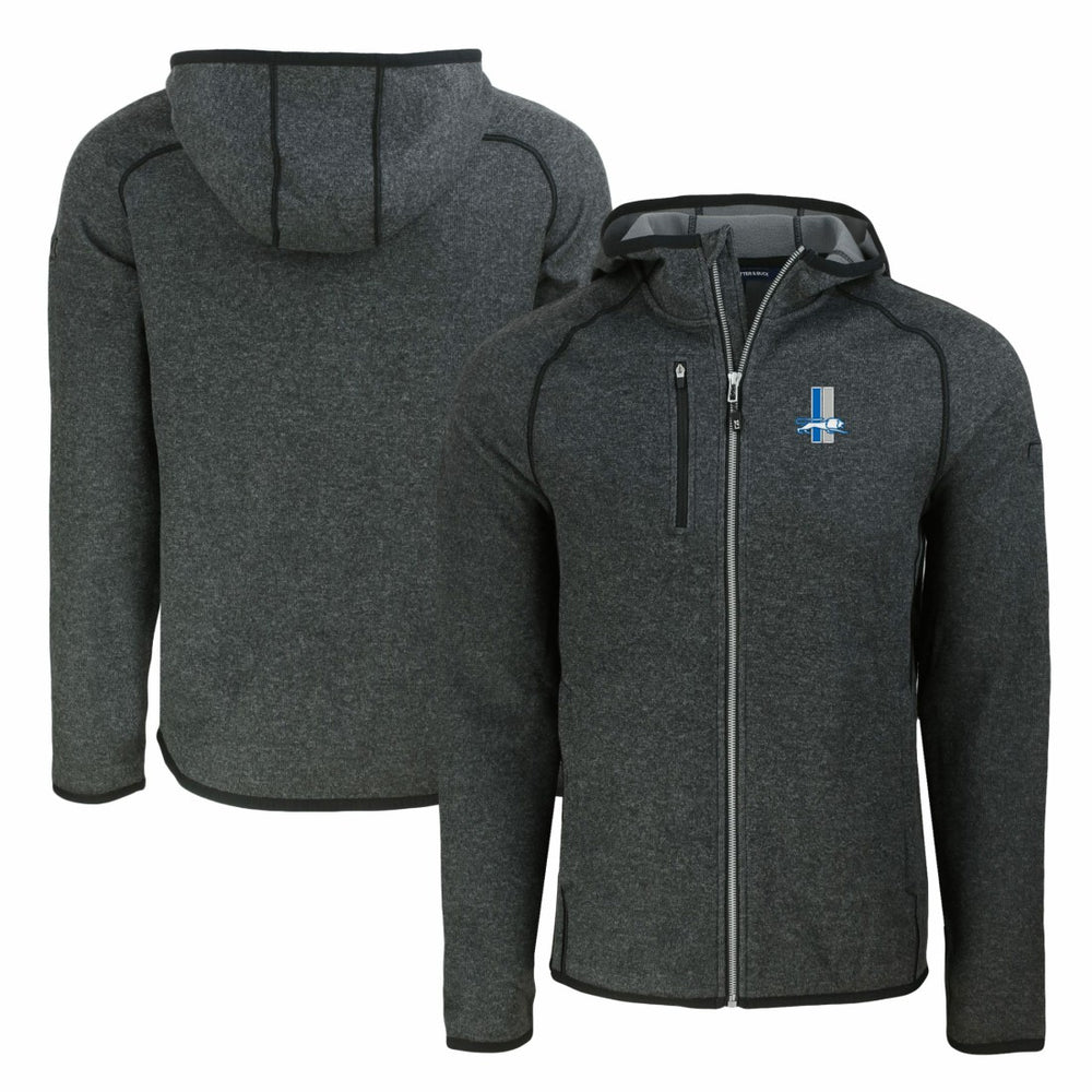 Cutter & Buck Throwback Mainsail Sweater-Knit Full-Zip Hoodie - Detroit Lions