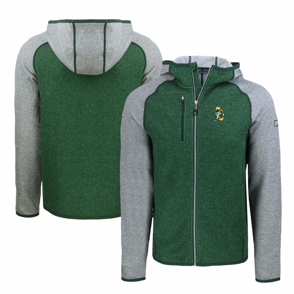 Cutter & Buck Throwback Mainsail Sweater-Knit Full-Zip Hoodie - Green Bay Packers