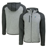 Cutter & Buck Throwback Mainsail Sweater-Knit Full-Zip Hoodie - Los Angeles Chargers