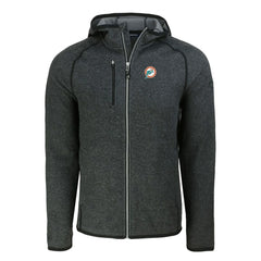 Cutter & Buck Throwback Mainsail Sweater-Knit Full-Zip Hoodie - Miami Dolphins