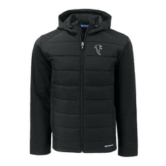 Cutter & Buck Throwback Evoke Hybrid Eco Softshell Recycled Full-Zip Hoodie Jacket - Atlanta Falcons