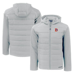Cutter & Buck Throwback Evoke Hybrid Eco Softshell Recycled Full-Zip Hoodie Jacket - Denver Broncos