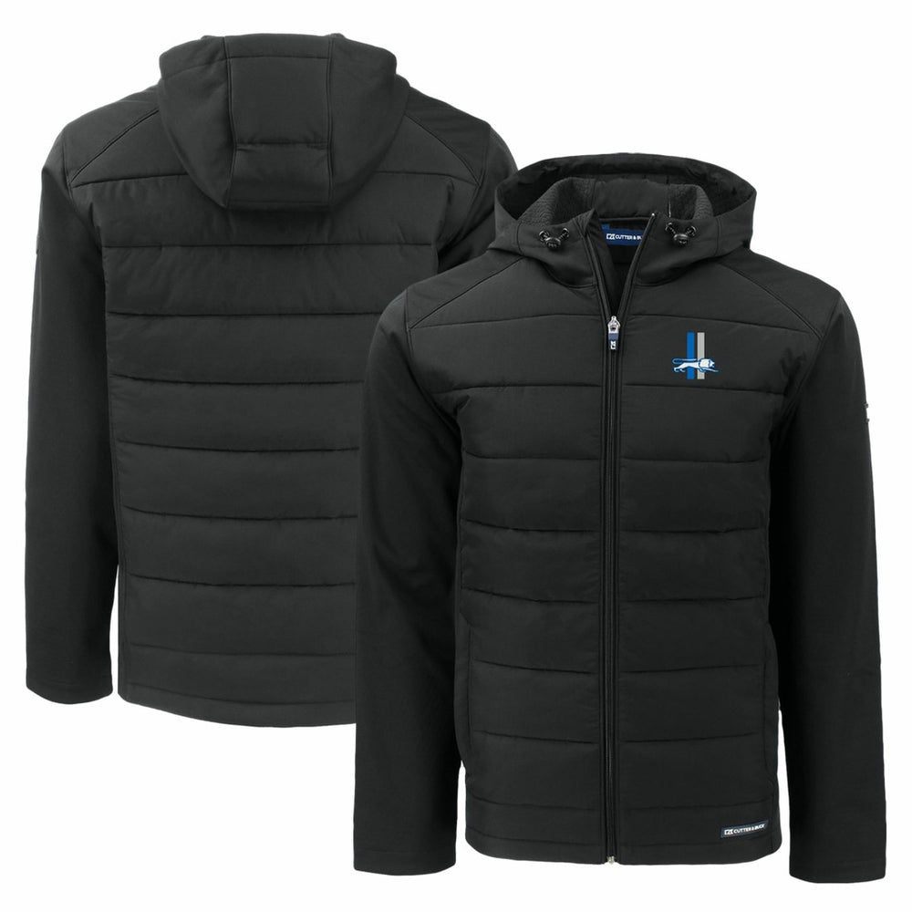 Cutter & Buck Throwback Evoke Hybrid Eco Softshell Recycled Full-Zip Hoodie Jacket - Detroit Lions