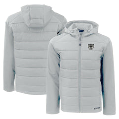 Cutter & Buck Throwback Evoke Hybrid Eco Softshell Recycled Full-Zip Hoodie Jacket - Las Vegas Raiders