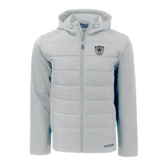 Cutter & Buck Throwback Evoke Hybrid Eco Softshell Recycled Full-Zip Hoodie Jacket - Las Vegas Raiders