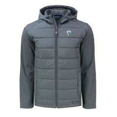 Cutter & Buck Throwback Evoke Hybrid Eco Softshell Recycled Full-Zip Hoodie Jacket - Los Angeles Chargers