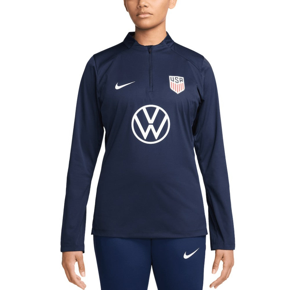 USMNT Women's 2024 Strike Drill Performance Quarter-Zip Pullover Top - Nike Navy