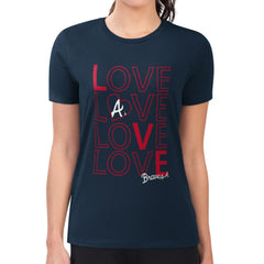 MLB Atlanta Braves G-III 4Her by Carl Banks Women's Super-Slim Fit Lightweight Love Graphic Team T-Shirt