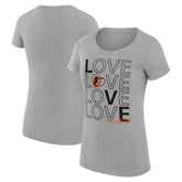 MLB Baltimore Orioles G-III 4Her by Carl Banks Women's Super-Slim Fit Lightweight Love Graphic Team T-Shirt