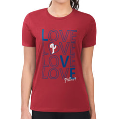 MLB Philadelphia Phillies G-III 4Her by Carl Banks Women's Super-Slim Fit Lightweight Love Graphic Team T-Shirt