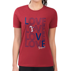 MLB Texas Rangers G-III 4Her by Carl Banks Women's Super-Slim Fit Lightweight Love Graphic Team T-Shirt