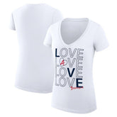 MLB Atlanta Braves G-III 4Her by Carl Banks Women's Super-Slim Fit Lightweight Love Graphic Team V-Neck T-Shirt