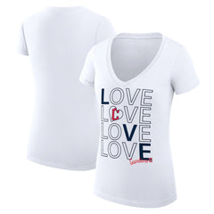 MLB Cleveland Guardians G-III 4Her by Carl Banks Women's Super-Slim Fit Lightweight Love Graphic Team V-Neck T-Shirt