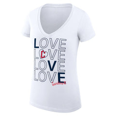 MLB Cleveland Guardians G-III 4Her by Carl Banks Women's Super-Slim Fit Lightweight Love Graphic Team V-Neck T-Shirt