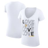 MLB Pittsburgh Pirates G-III 4Her by Carl Banks Women's Super-Slim Fit Lightweight Love Graphic Team V-Neck T-Shirt