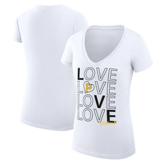 MLB Pittsburgh Pirates G-III 4Her by Carl Banks Women's Super-Slim Fit Lightweight Love Graphic Team V-Neck T-Shirt