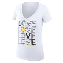 MLB San Diego Padres G-III 4Her by Carl Banks Women's Super-Slim Fit Lightweight Love Graphic Team V-Neck T-Shirt