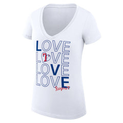 MLB Texas Rangers G-III 4Her by Carl Banks Women's Super-Slim Fit Lightweight Love Graphic Team V-Neck T-Shirt