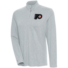 NHL Heather Gray Philadelphia Flyers Antigua Women's Confront Quarter-Zip Pullover Top