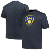 MLB Milwaukee Brewers Profile Big & Tall Weathered Logo T-Shirt