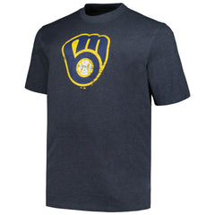 MLB Milwaukee Brewers Profile Big & Tall Weathered Logo T-Shirt