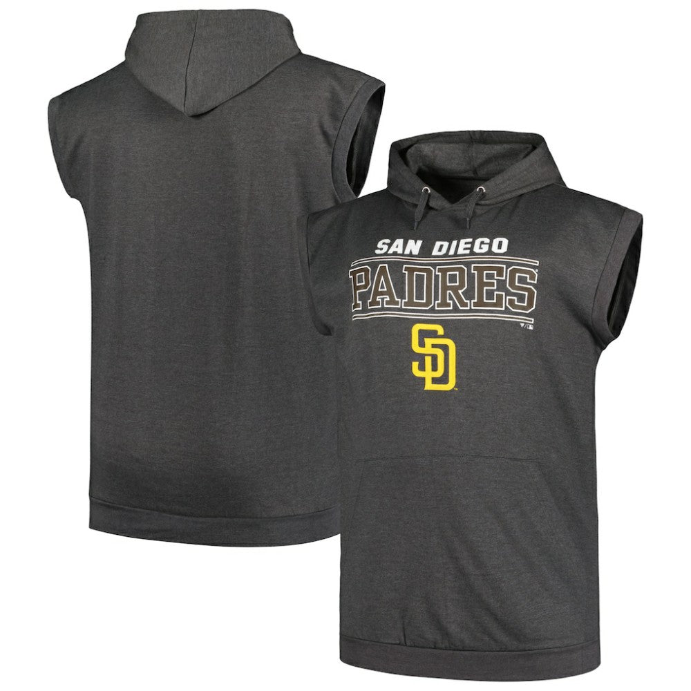 MLB San Diego Padres Profile Big & Tall Muscle Sleeveless Pullover Hoodie