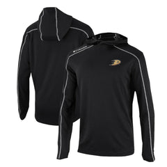 NHL Black Anaheim Ducks Columbia Omni-Wick Shotgun Long Sleeve Hoodie T-Shirt