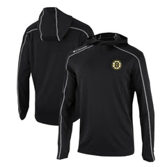 NHL Black Boston Bruins Columbia Omni-Wick Shotgun Long Sleeve Hoodie T-Shirt