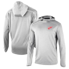 NHL Gray Detroit Red Wings Columbia Omni-Wick Shotgun Long Sleeve Hoodie T-Shirt