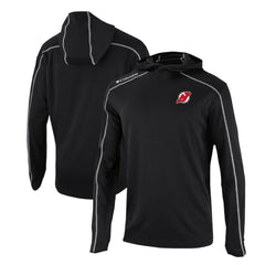 NHL Black New Jersey Devils Columbia Omni-Wick Shotgun Long Sleeve Hoodie T-Shirt