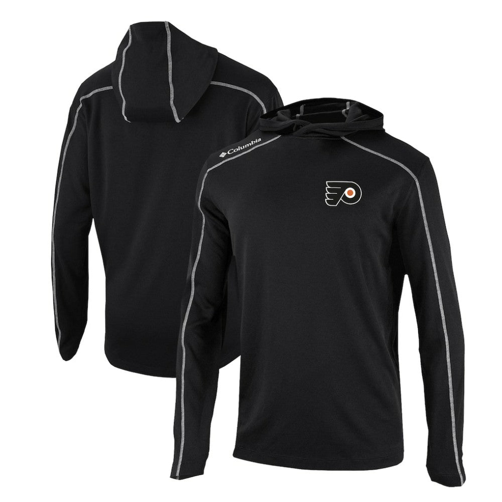 NHL Black Philadelphia Flyers Columbia Omni-Wick Shotgun Long Sleeve Hoodie T-Shirt