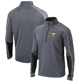 NHL Gray/Black Pittsburgh Penguins Columbia Omni-Wick Shotgun 2.0 Quarter-Zip Pullover Top