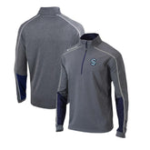NHL Gray/Navy Seattle Kraken Columbia Omni-Wick Shotgun 2.0 Quarter-Zip Pullover Top