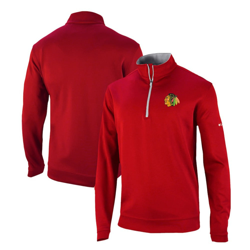 NHL Red Chicago Blackhawks Columbia Omni-Wick Wickhams Hills Half-Zip Pullover Top