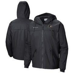 NHL Black Philadelphia Flyers Columbia Oroville Creek Lightweight Full-Zip Windbreaker Jacket