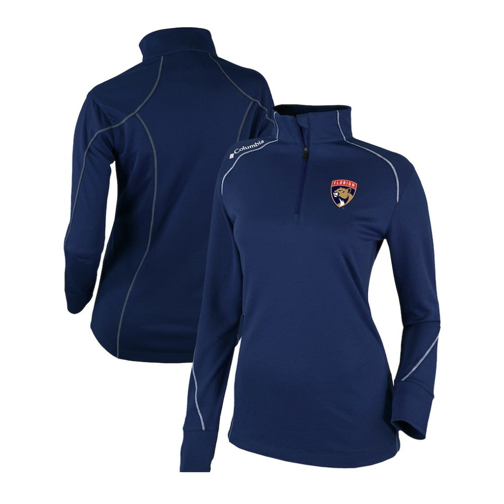 NHL Navy Florida Panthers Columbia Women's Omni-Wick Shotgun 2.0 Quarter-Zip Pullover Top