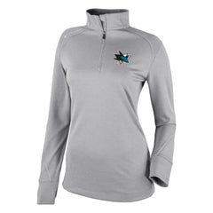 NHL Gray San Jose Sharks Columbia Women's Omni-Wick Shotgun 2.0 Quarter-Zip Pullover Top