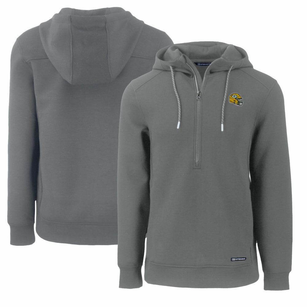 Cutter & Buck Helmet Roam Eco Half-Zip Recycled Pullover Hoodie - Green Bay Packers