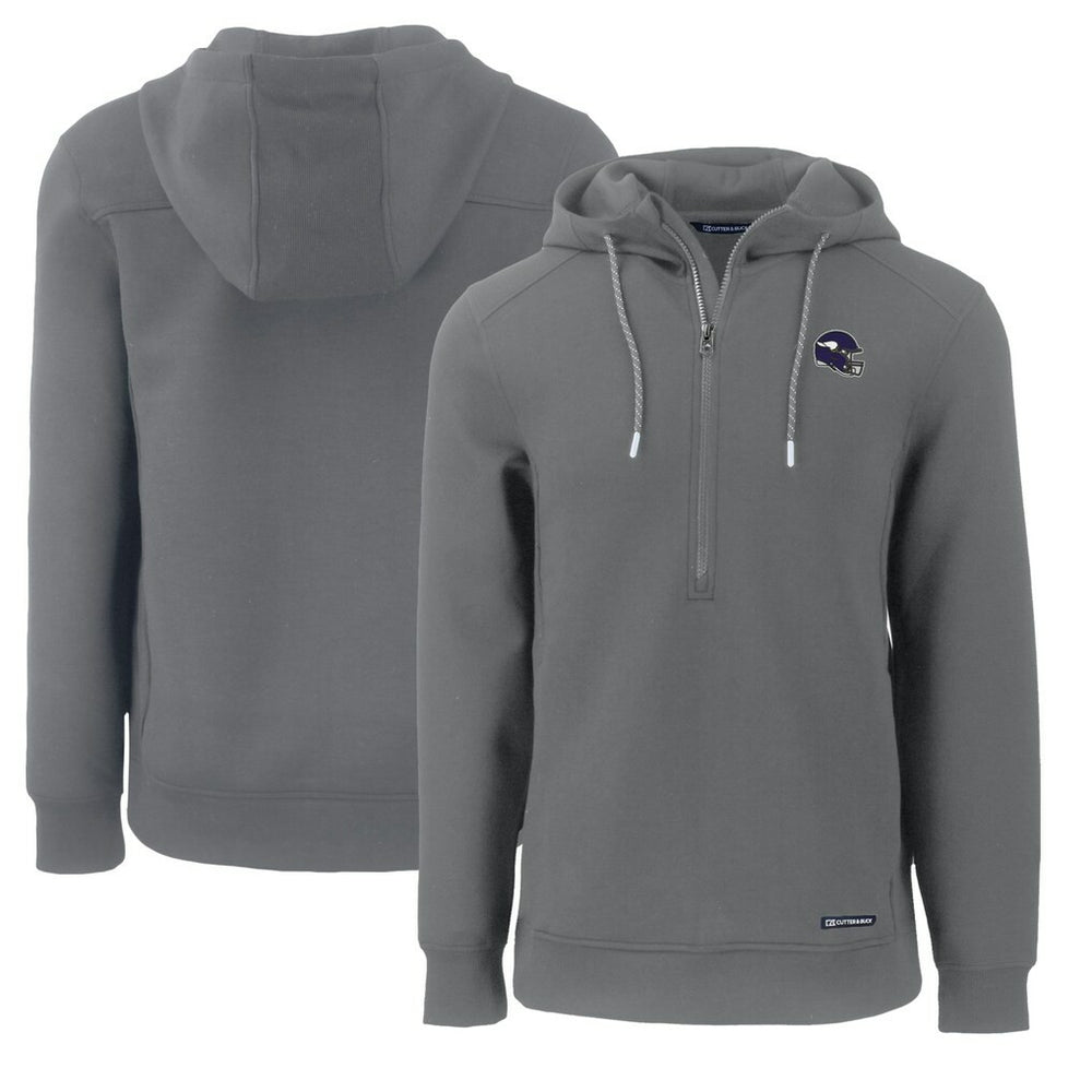 Cutter & Buck Helmet Roam Eco Half-Zip Recycled Pullover Hoodie - Minnesota Vikings